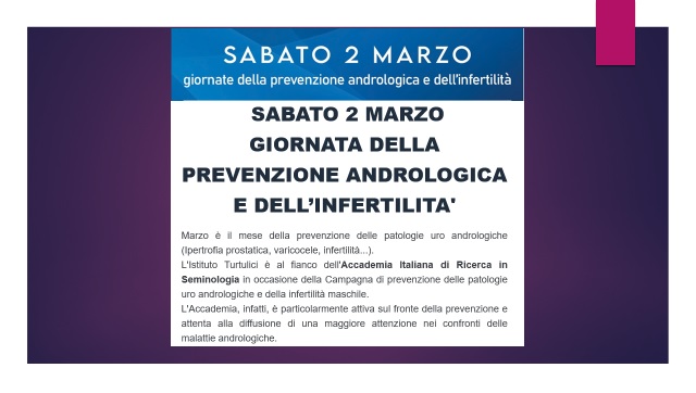 Giornata della Prevenzione Andrologica e dell'Infertilità